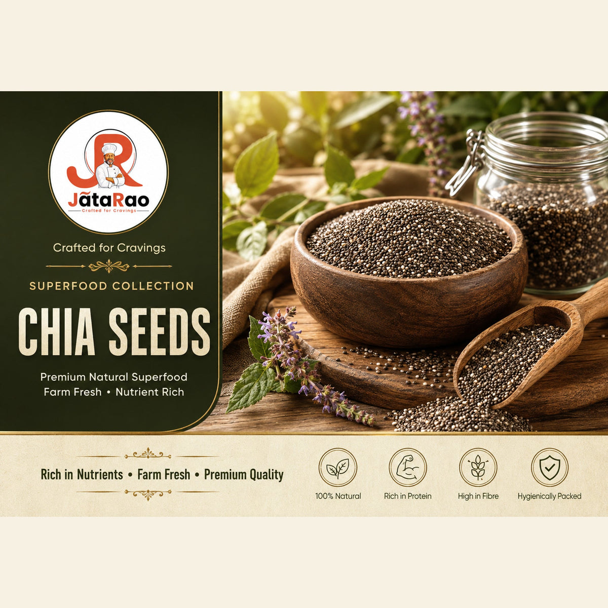 JĀTARAO Chia Seeds label