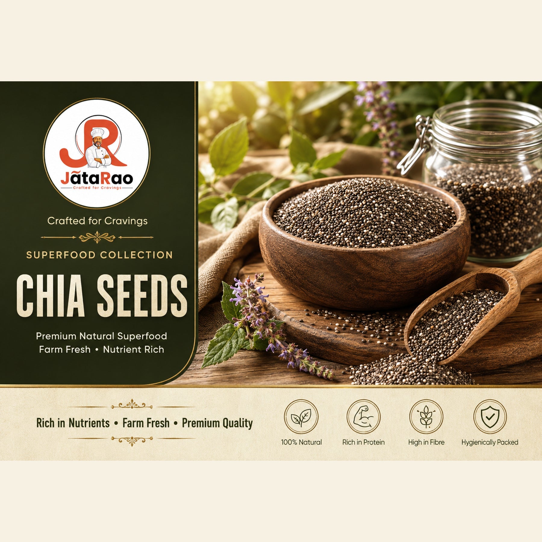JĀTARAO Chia Seeds label