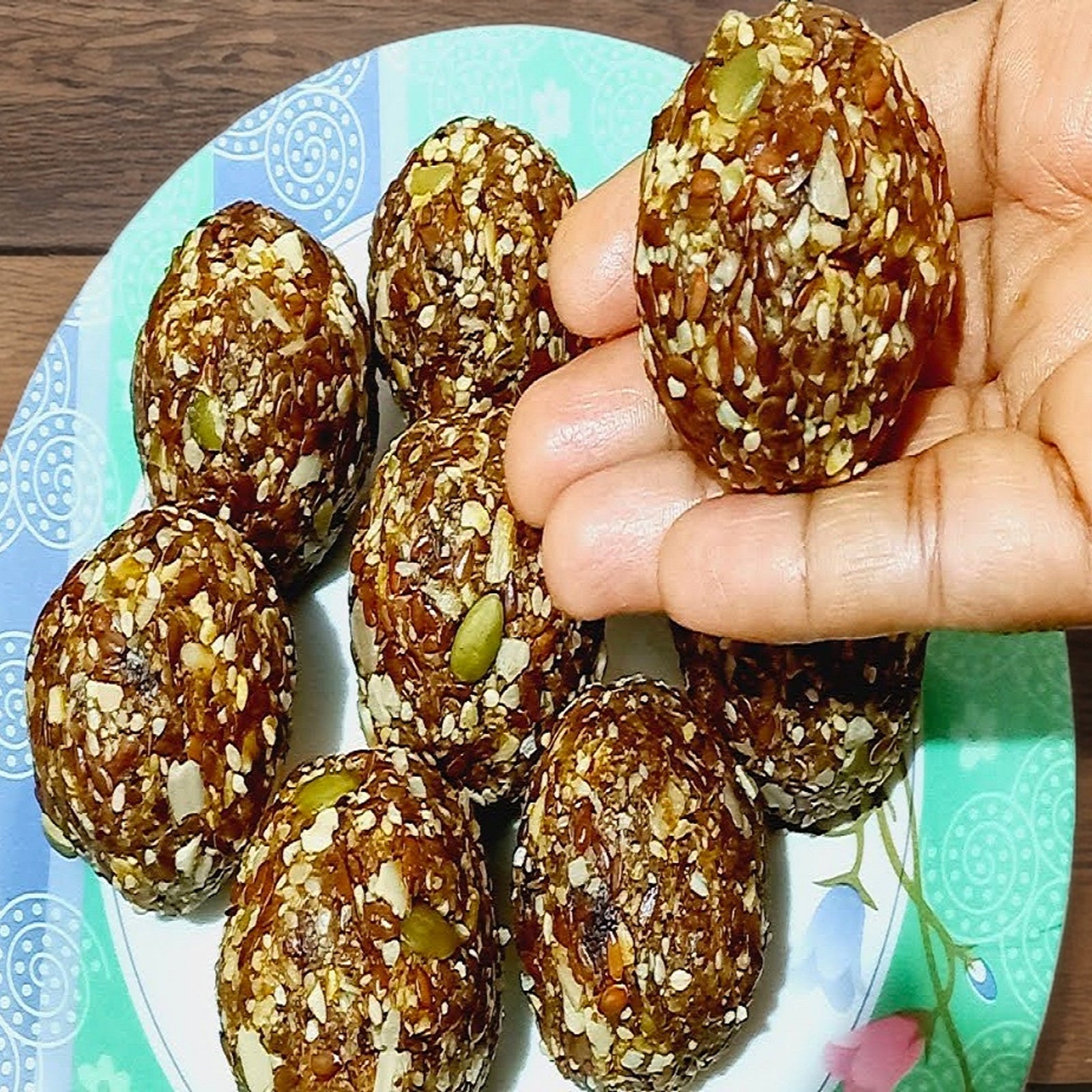 JĀTARAO Pumpkin Seed Bellam Laddu colour product close-up