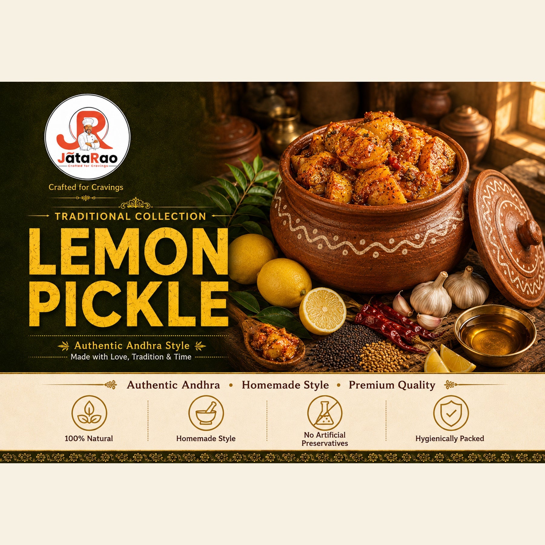 JĀTARAO Lemon Pickle label