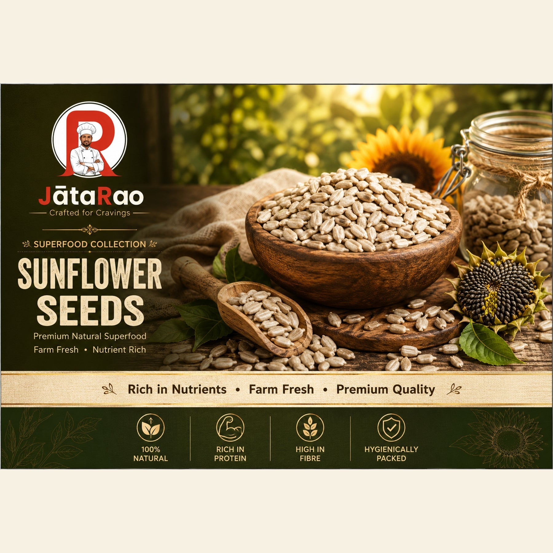 JĀTARAO Sunflower Seeds alternate green label