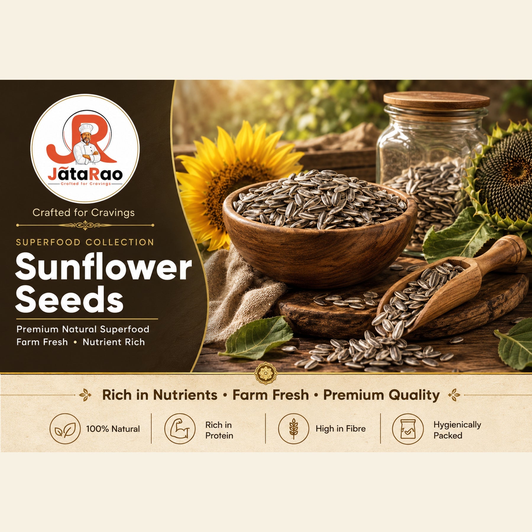 JĀTARAO Sunflower Seeds label